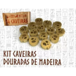 KIT 14 CAVEIRAS DOURADAS DE MDF - TUTAN TUMBA