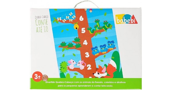 Quebra Cabeça Infantil De Madeira MDF Animais da Floresta Babebi