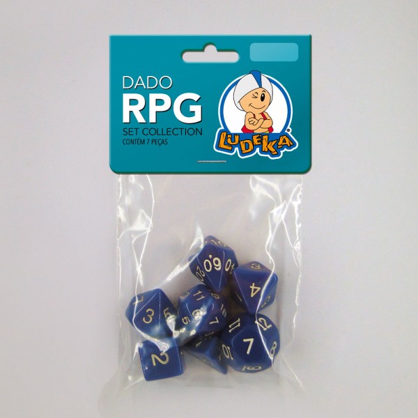 KIT DADO RPG - AZUL - C/7 UNIDADES