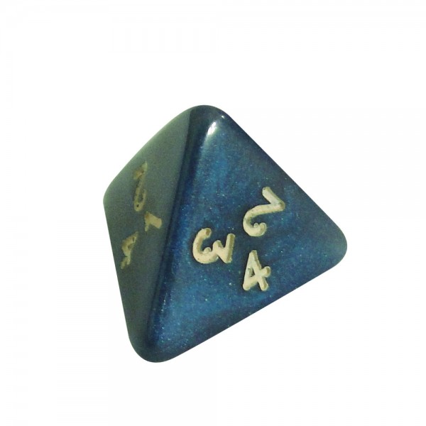 DADO RPG 4 LADOS AZUL PEROLADO - 18x18 mm