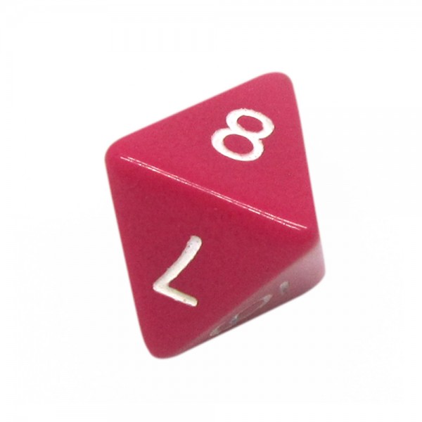 DADO RPG 8 LADOS ROSA - 18x22 mm