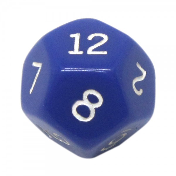 DADO RPG 12 LADOS AZUL - 20x20 mm 