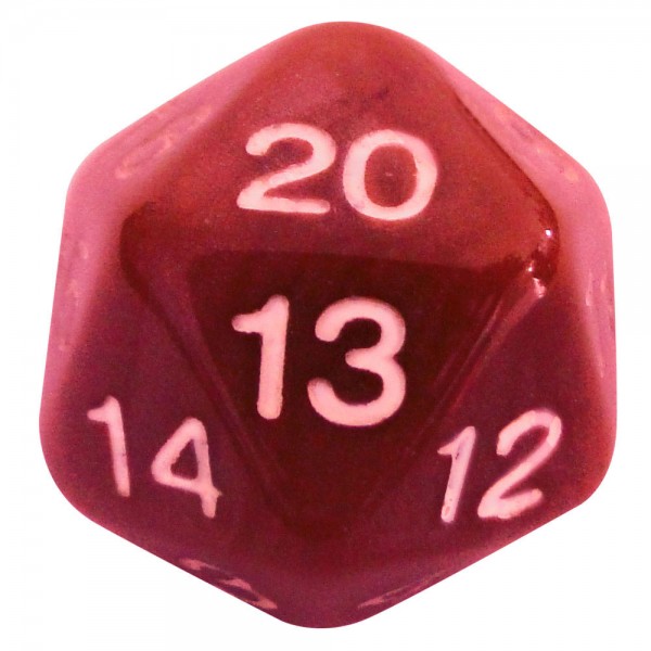 DADO RPG 20 LADOS ROSE  - 22x22 mm