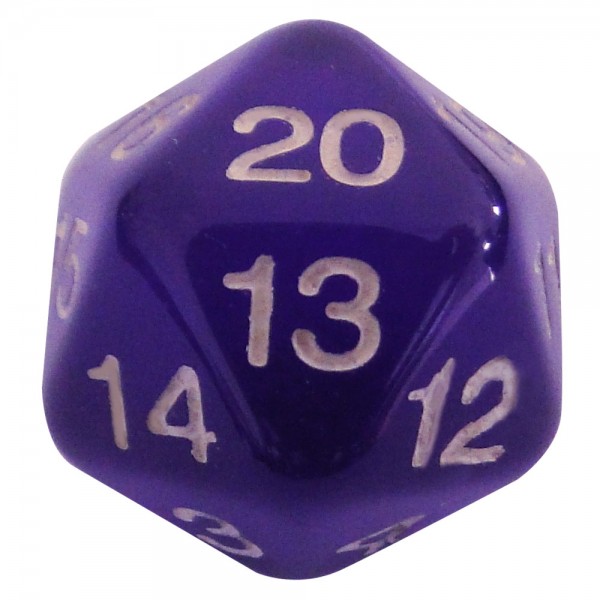 DADO RPG 20 LADOS LILÁS - 22x22 mm